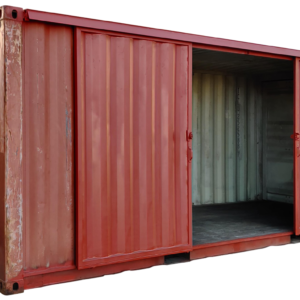 20′ storage container with barn doors